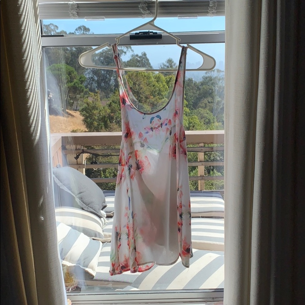 Free people floral sheer tank top